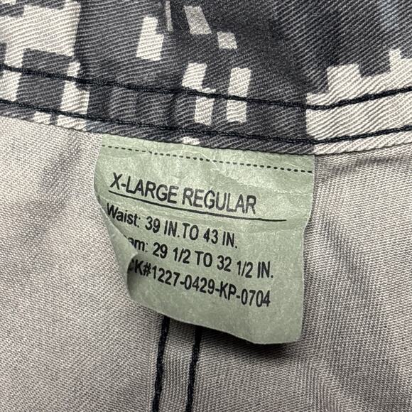 US Army Cargo Pants Mens XL 39/32 Camouflage Canvas Combat Button Fly - Picture 5 of 7